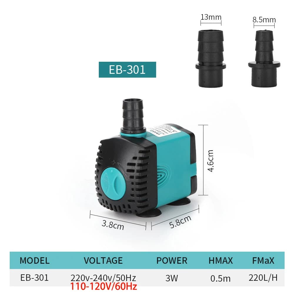 Aquarium Submersible Water Pump 3-60W  Fountain Filter Fish Pond Quiet Water Pump Tank Fountain Side Suction Pump EU US UK Plug