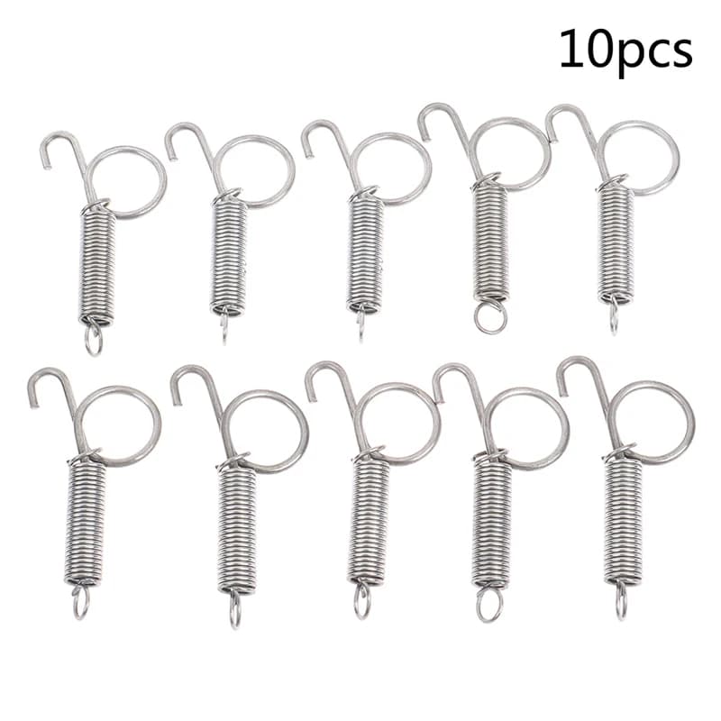 10Pcs Multipurpose Spring Animal Cage Latches Lock Spring Rabbit Cage Door Tension Spring with Hook 7.5cm