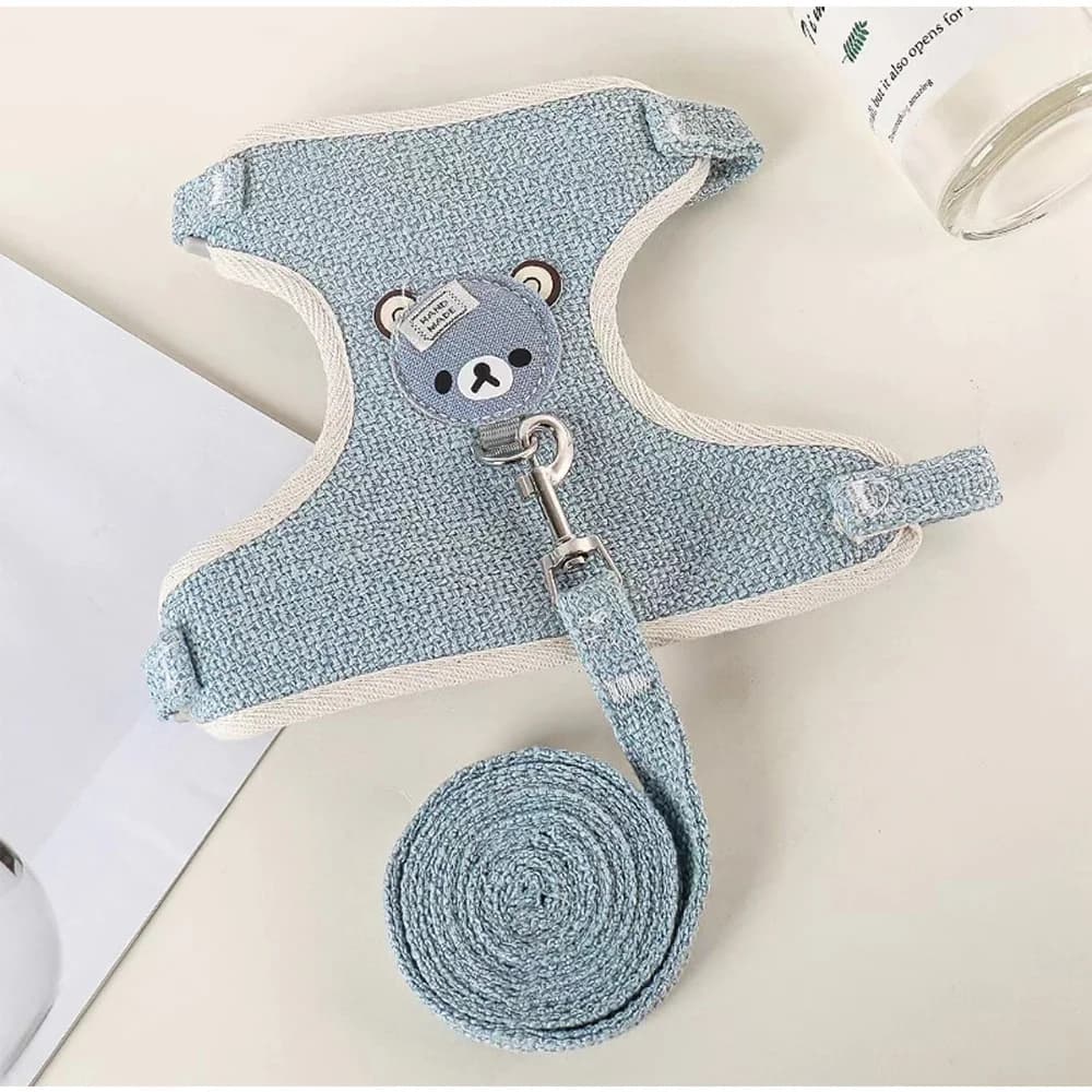 Rabbit Harness Leash Breathable Dog Walking Harness Anti Pull Adjustable Vest for Small Animals Hamster Guinea Pig Ferret Kitten
