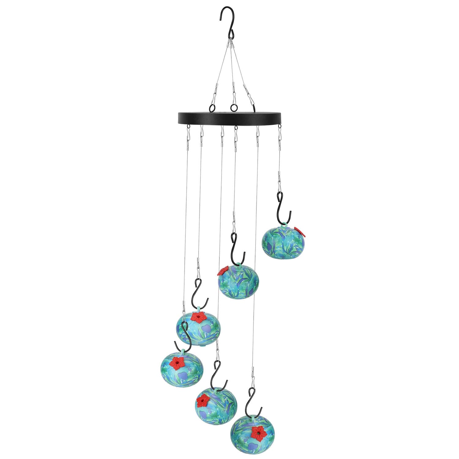 1Pc Wind Chimes Humming Bird Feeder Ant And Bee Proof Outdoor Hanging Hummingbird Feeder For Viewing Decoration For Garden Patio Yard Balcony