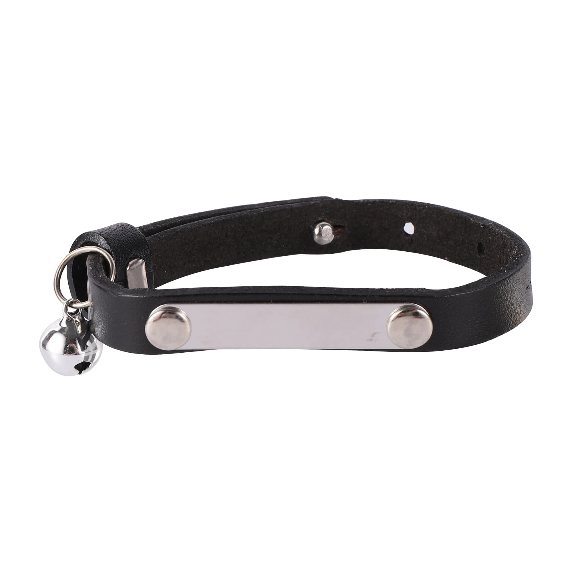 1 Pc Pet Cat Collar Personalized Antiloss Diy Custom Adjustable Leather Cat Collar With Bell Kitten Collar S/M/L Pet Accessories
