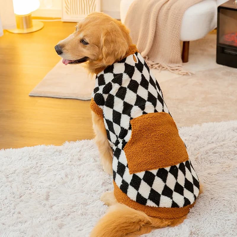 Dog Clothes for Big Dogs Winter Warm Dog Vest Fleece Dog Coat Pet Dog Hoodies Golden Retriever Collie Medium Large Dog Costume