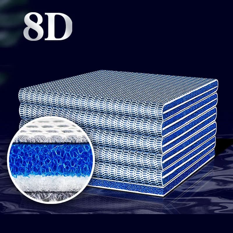 Aquarium 8D Sponge Fish Pond Tank Filter Cotton Pad 8 Layers Cleaning Purifier Water Purification Accessories Without Glue