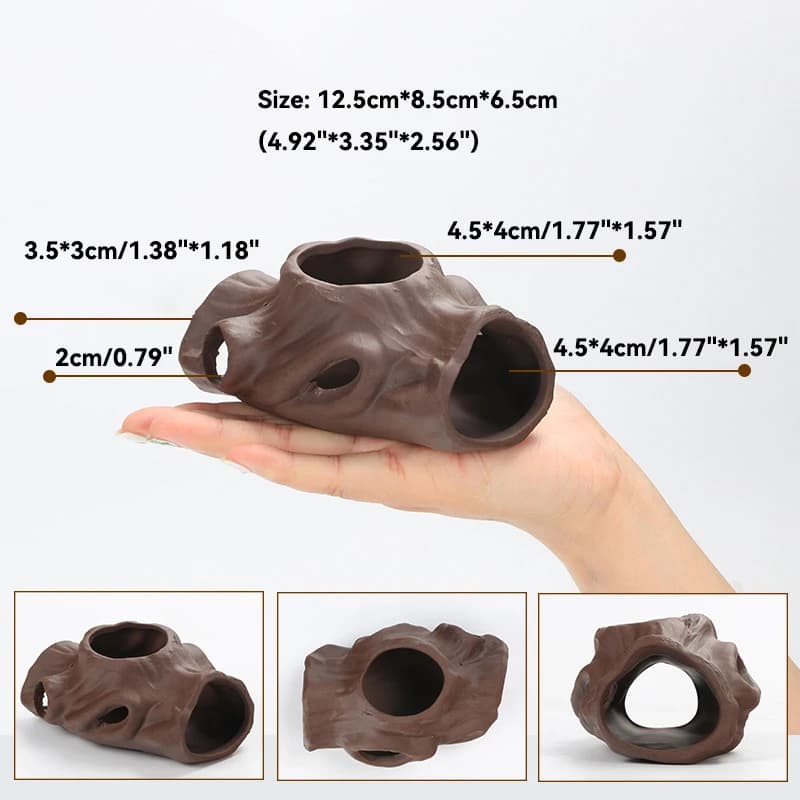 Purple Clay Aquarium Fish Tank Lanscape Ornament Decoration Accessories Pet Fish breeding House Shelter Fairy Garden Home Decor