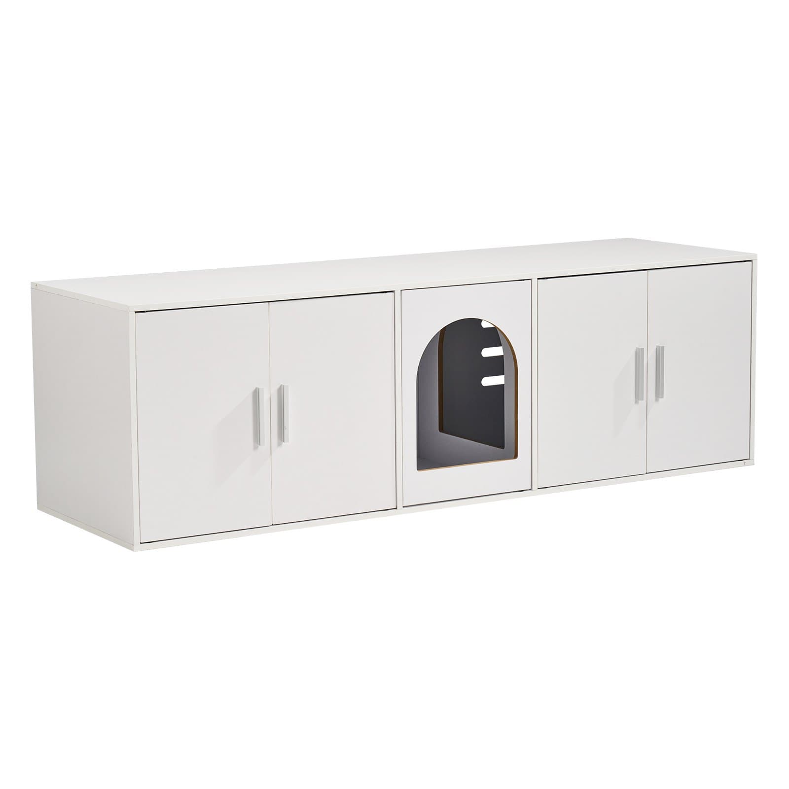 VEVOR Cat Litter Box Enclosure Wooden Litter Box Furniture Hidden White
