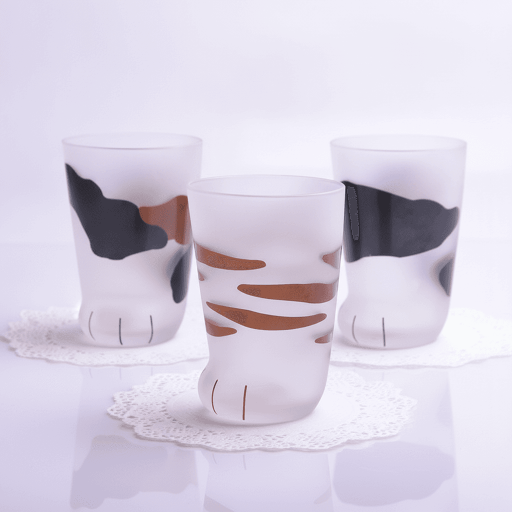 Creative Cute Cat Paws Glass Tiger Paws Mug Office Coffee Mug Tumbler Personality Breakfast Milk Porcelain Cup Gift