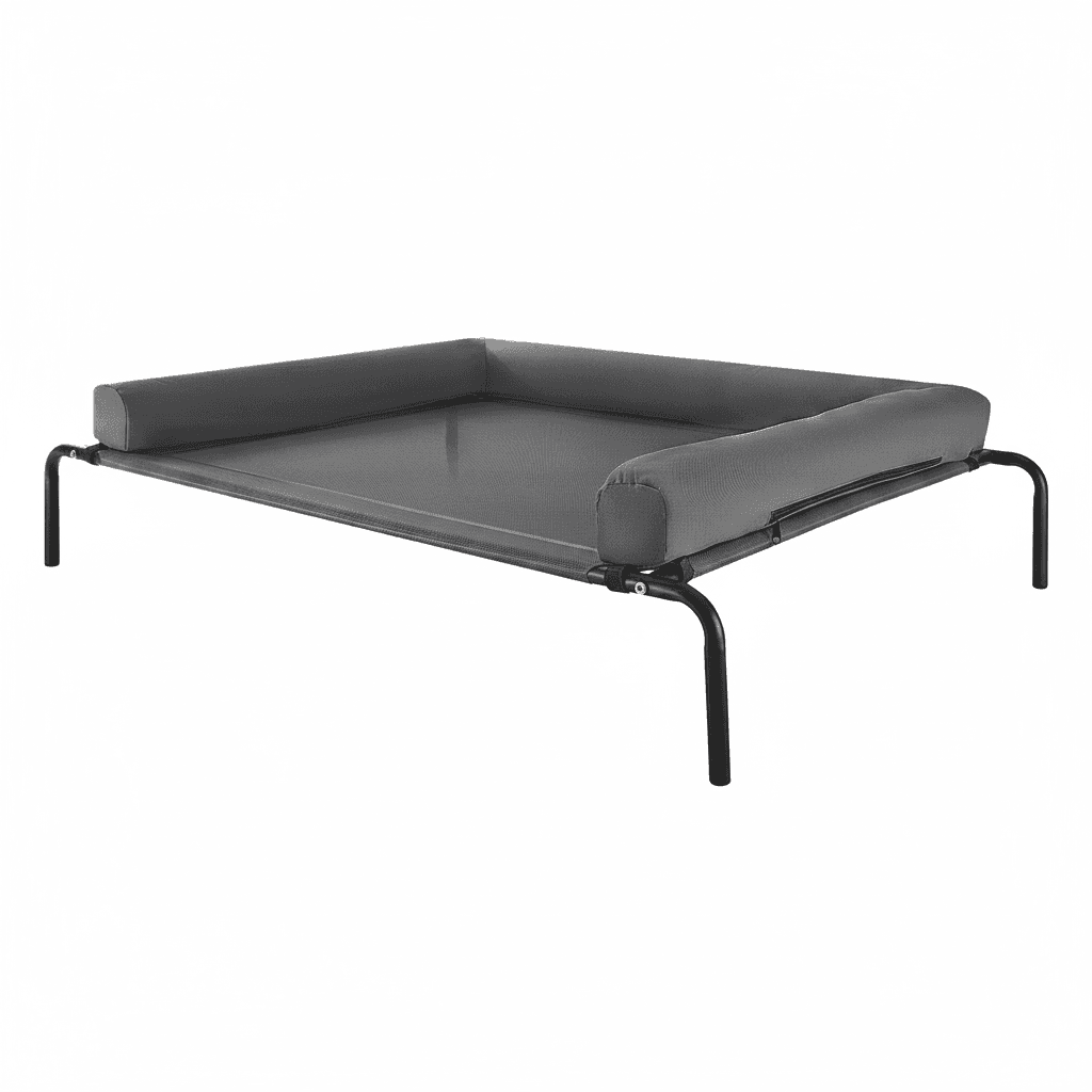 Elevated Dog Bed For Large Dog Portable Raised Dog Cot With Pillow XL Gray