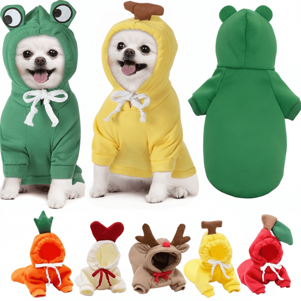 Cute Fruit Dog Clothes For Small Dogs Hoodies Winter Warm Fleece Pet Clothing Puppy Cat Costume Coat For French Chihuahua Outfit